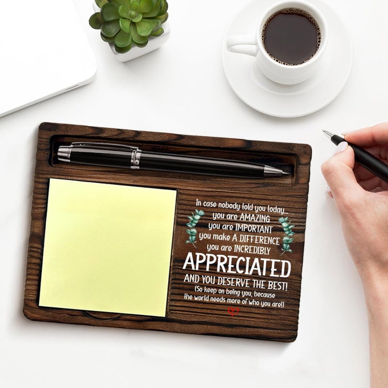 QODMGD Motivational Sticky Note Holder Thank You Appreciation Gifts for Women Men, You are Amazing Post It Note Dispenser for Home Office Desk Decor - Image 3